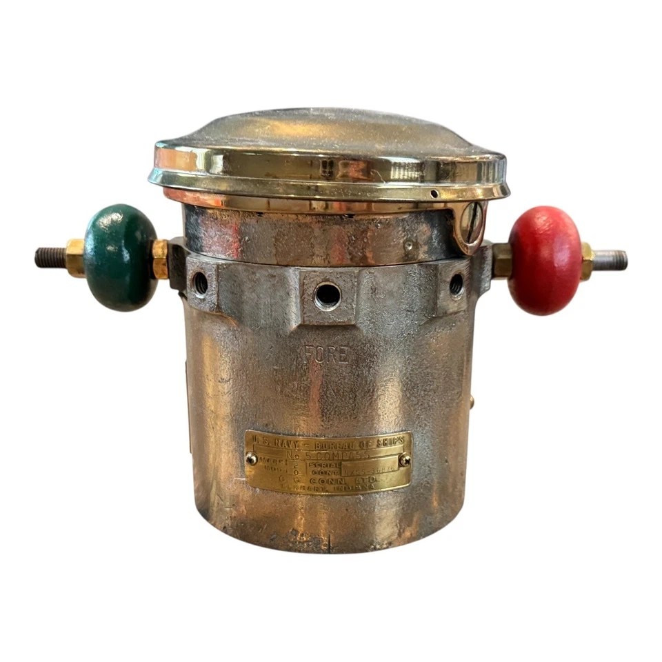 Oficina de Buques de la Marina de los Estados Unidos Nº 5 Brújula De Colección Latón Náutico Marítimo Foto 1 de 4