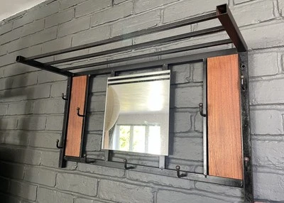 Ganchos perchero originales Mid Century retro vintage años 60 50 elegante espejo teca Foto 1 de 4