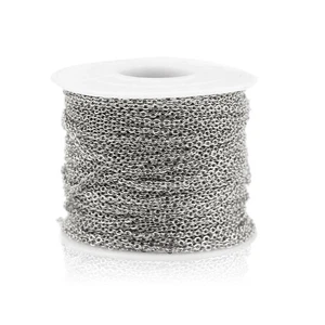 2 m chaîne acier inoxydable mailles de forçat au mètre - Foto 1 di 1