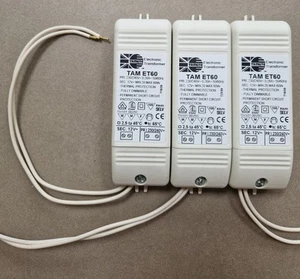 3 x Tamlite ET60 12V 20-60W Transformer for ELV Lighting. In good working order - Picture 1 of 3