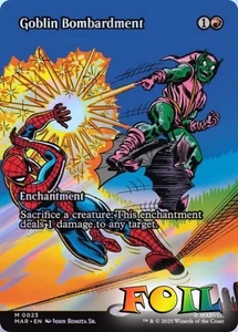 Goblin Bombardment Borderless 0023 MTG Marvel Universe Eternal Mythic NP Foil - Bild 1 von 1