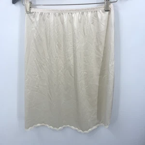 Vintage Vanity Fair Slip Skirt Womens Small Cream Nylon Lace Lingerie Sissy - Picture 1 of 12