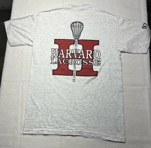Vintage Harvard Lacrosse STX Einzelnaht T-Shirt Größe Large hergestellt in den USA 2-seitig - Bild 1 von 8