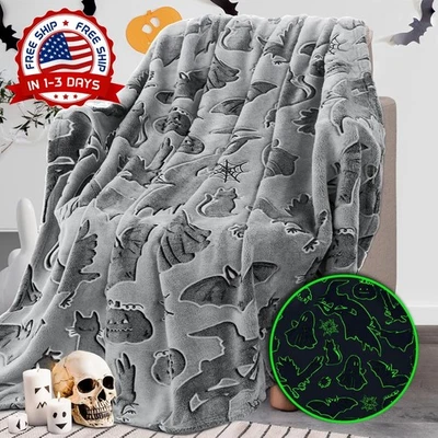 Manta infantil de forro polar suave con diseño de gato negro para Halloween NUEVO Foto 1 de 4