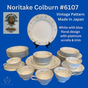 Noritake China Colburn #6107 Blue Floral with Platinum trim, "Select Dish" - Picture 1 of 16