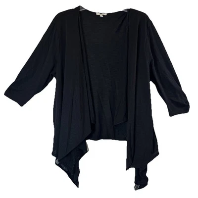 Cárdigan Maurices Negro Frente Abierto Manga Corta Tejido Top Ligero Talla 2 - 2XL Foto 1 de 4