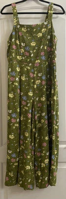 Mono Princesa Highway Verde Floral Pierna Ancha Informal Bolsillos Talla 12 Foto 1 de 4