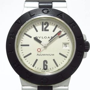 Auth BVLGARI Aluminum AL38A L16835 Black Men's Wrist Watch - Picture 1 of 12