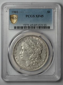 USA 1901 Morgan Silver Dollar PCGS XF45 Semi-Key Date Crusty - Picture 1 of 5