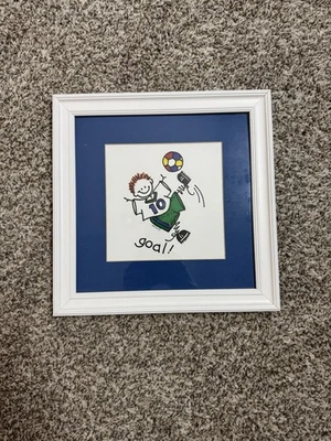 Украшение спальни в рамке 12 x 12 художественная печать футбол играющий мальчик дети - Изображение 1 из 3