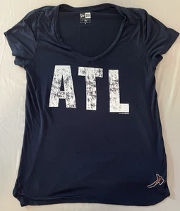 ATLANTA BRAVES BASEBALL Women Medium Blue ATL Graphic T Shirt - Picture 1 of 8