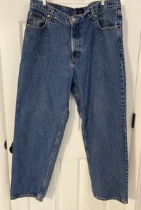 Vintage Tommy Hilfiger Jeans Herren 40x32 Y2K Flag Patch Relaxed Baggy Denim - Bild 1 von 9