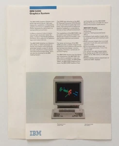 DOC. COMMERCIALE PUBLICITAIRE 1986 - ORDINATEUR IBM 5080 GRAPHICS SYSTEM - Imagen 1 de 3