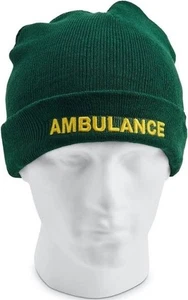 AMBULANCE Beanie  Woolly Hat (GREEN) for Paramedic St John Medic EMT 999 Nurse - Picture 1 of 1