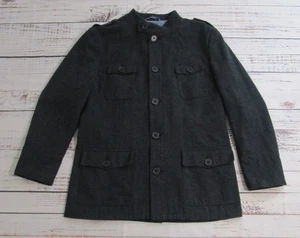 INC International Concepts Charcoal Gray Military Style Wool Blend Jacket Mens L - Picture 1 of 14