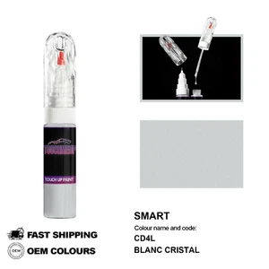 FOR SMART BLANC CRISTAL CD4L Touch Up Paint Pen Brush Fix Kit Scratch Chip Set - Picture 1 of 8