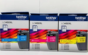 New Genuine Brother LC402XL Cyan Magenta Yellow 3PK Ink Cartridge Box - Picture 1 of 1