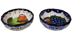 2 Talavera Keramik Schalen mexikanische Volkskunst 6" rund Servierschale signiert - Bild 1 von 12