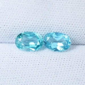1.77 ct BEST GRADE BLUE GREEN PARAIBA HUG / NATURAL APATITE - Oval Pair Gemstone - Picture 1 of 3