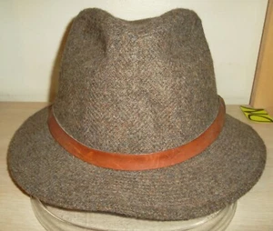 VINTAGE WHITEHALL FEDORA HAT-MENS SZ LARGE/BRITISH WOOL/BROWN/DORFMAN-PACIFIC - Picture 1 of 7