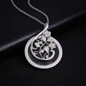 Fashion Magnifier Necklace Exquisite Flower Vine Leaf Long Style Accessories - Picture 1 of 14