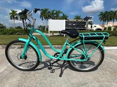 Teal ebike e-bike bicicleta eléctrica Schwinn Mendocino 2 pasos a través guardabarros trasero Foto 1 de 4
