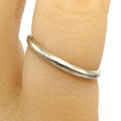  Винтажное гладкое обручальное кольцо 2,5 мм из белого золота 18 карат размер 5,5 LLC2 - Изображение 1 из 4