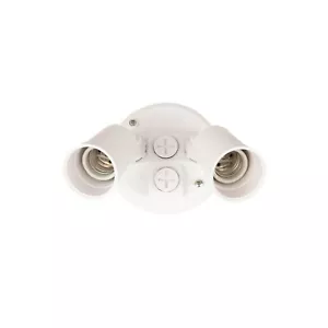 Brink's Dual Lamp Flood Security Light, White Finish Great For Illuminating Dark - Picture 1 of 4