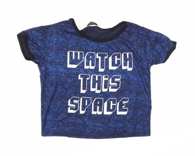 M&Co Girls Blue Viscose blend T-Shirt Size 11-12 Years  - Wat - Image 1 of 4