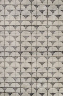 Alfombra de área geométrica de poliéster carbón edición Momeni, alfombra tamaño 5'1" x 7'7" Foto 1 de 4