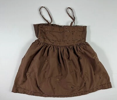 Camiseta sin mangas Gap para niños niñas mediana 8 marrón tejido boho sin mangas con cuentas Foto 1 de 4