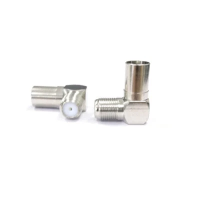 5pcs Copper British F Female to 9.5 TV CATV Male Right Angle Adapter connector - Image 1 of 4