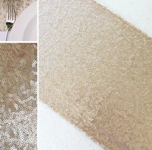 Champagne Sequin Fabric Sparkly Shiny Bling Material Cloth 130cm Wide 1 metre - Picture 1 of 1