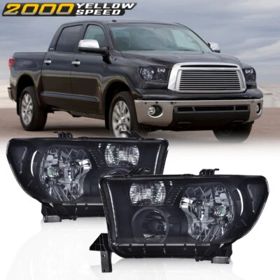 Chrome Headlights Left+Right Fit For Toyota 2007-2013 Tundra 2008-2017 Sequoia Foto 1 de 4