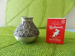 VTG ROYAL SELANGOR Pewter Miniature Vase Silver Tone Engraving Floral Pattern - Picture 1 of 9