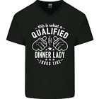 A Qualified Dinner Lady Looks Like Mens V-Neck Cotton T-Shirt