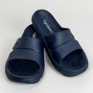 Ryka Women's Restore Slide Recovery Sandal blue sz10 comfort flat pool slides - Picture 1 of 7