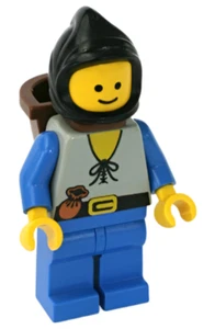 Minifigura Lego Campesino 6103 Piernas Azules y Castillo Capucha Negra - Imagen 1 de 2