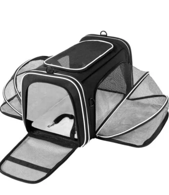 Transportador de viaje para mascotas grande aprobado por la aerolínea MASKEYON TSA 4 lados expandible Foto 1 de 4