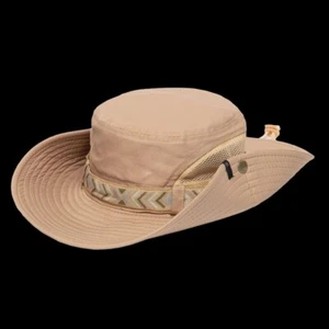 Men’s Floatable Wide Brim Sun Hat With Jacquard Trim One Size NWT - Picture 1 of 13