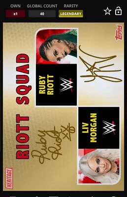 Topps WWE Slam 2020 Liv Morgan Ruby Riott Heritage Signature Legendary Digital - Image 1 of 2