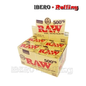 PAPEL RAW 500 1 1/4. 20 LIBRITOS. ROLLING PAPER 78MM - Imagen 1 de 1