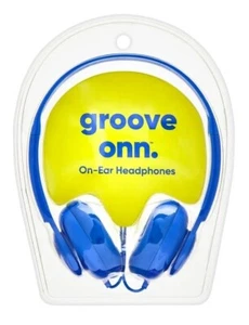 Groove onn. Wired On-Ear Headphones Blue 3.5mm jack cord 4ft New - Picture 1 of 6