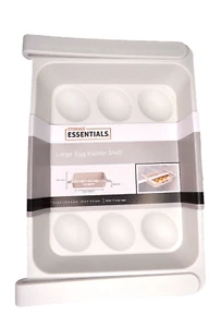NEW!! Storage Essentials Large Egg Holder Shelf, Holds 12 - White - Picture 1 of 8