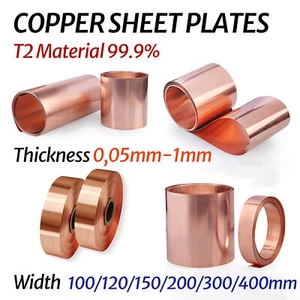 Copper Sheet Strip Thickness 0.01mm-1mm Width 100mm-400mm Flexible Pure Copper - Picture 1 of 13