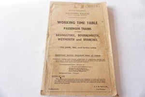 1963 Southern Railway Horario de trabajo Secta E Basingstoke Weymouth Portsmouth  - Imagen 1 de 8