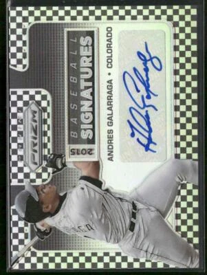 2015 Prizm #4 Andres Galarraga Baseball Signatures Black and White Checker #/99 - Image 1 of 2