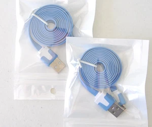 2X 3ft FLAT NOODLE micro usb data charge charger Cable for GALAXY S S3 S4 S6 S7+ - Picture 1 of 13