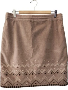 Laura Ashley Women's Brown Embroidered Skirt Size 14 Knee Length Cotton - Picture 1 of 7