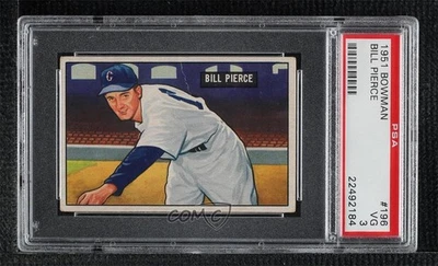 1951 Bowman Bill Pierce #196 PSA 3 Rookie RC - Image 1 of 3